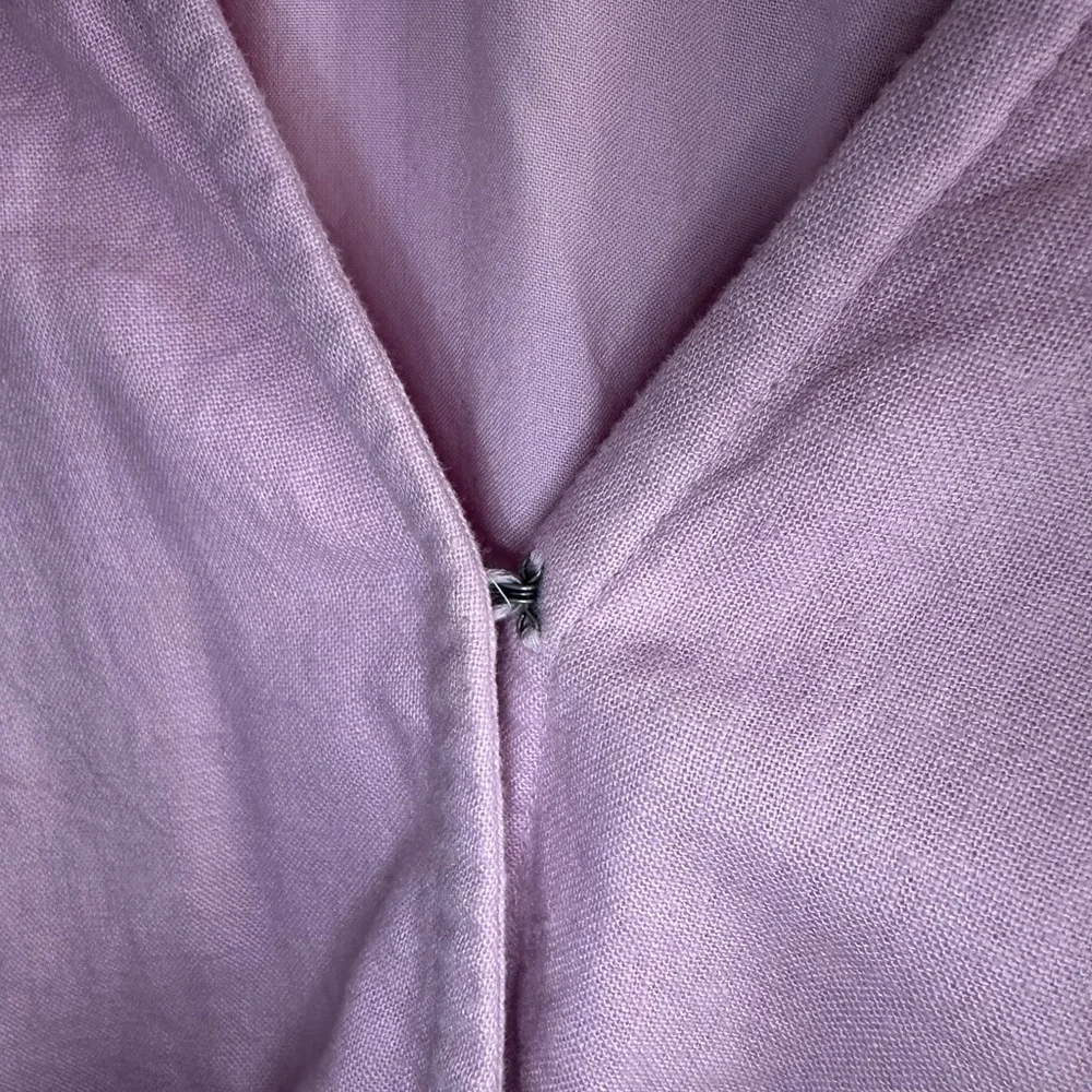 Abercrombie & Fitch Light Pink Cropped V-Neck Drawstring Top